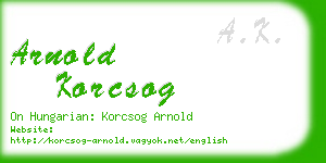 arnold korcsog business card